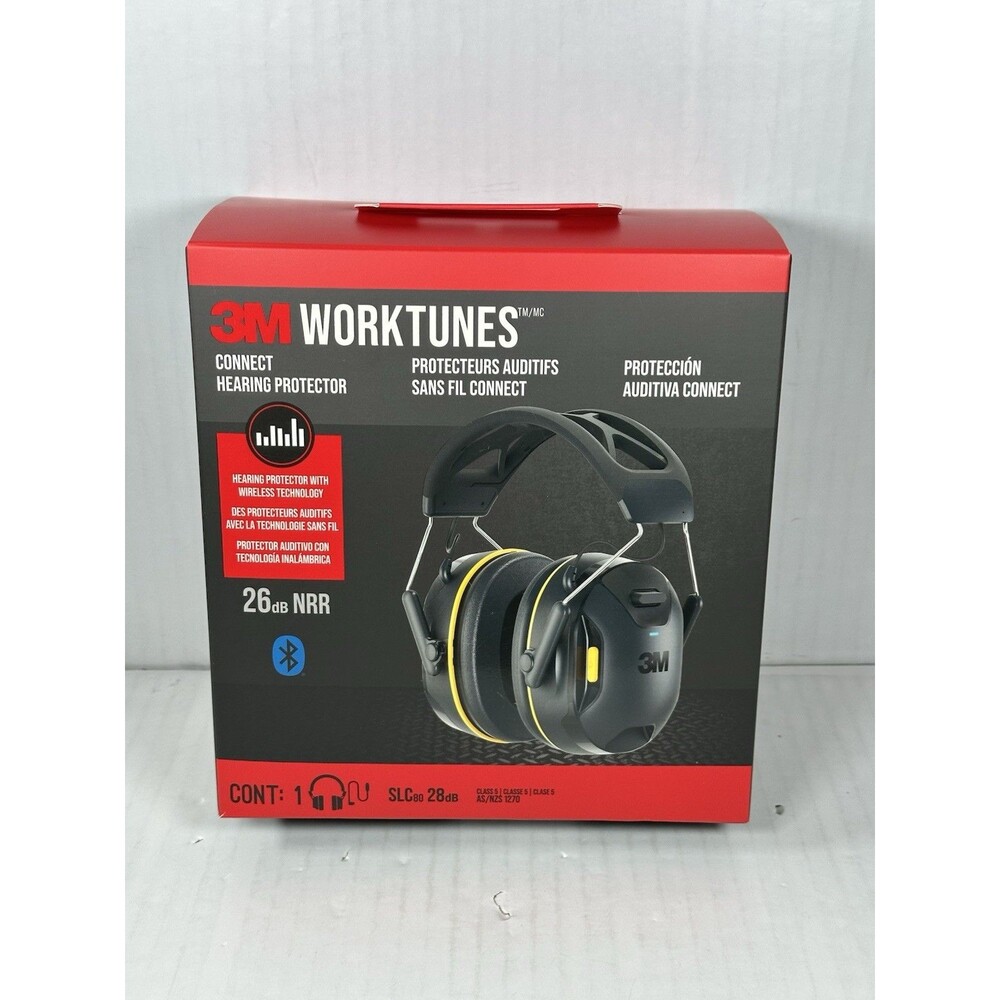 3M WorkTunes 90570-DC Connect Wireless Hearing Protector 26Db NRR Bluetooth Blk